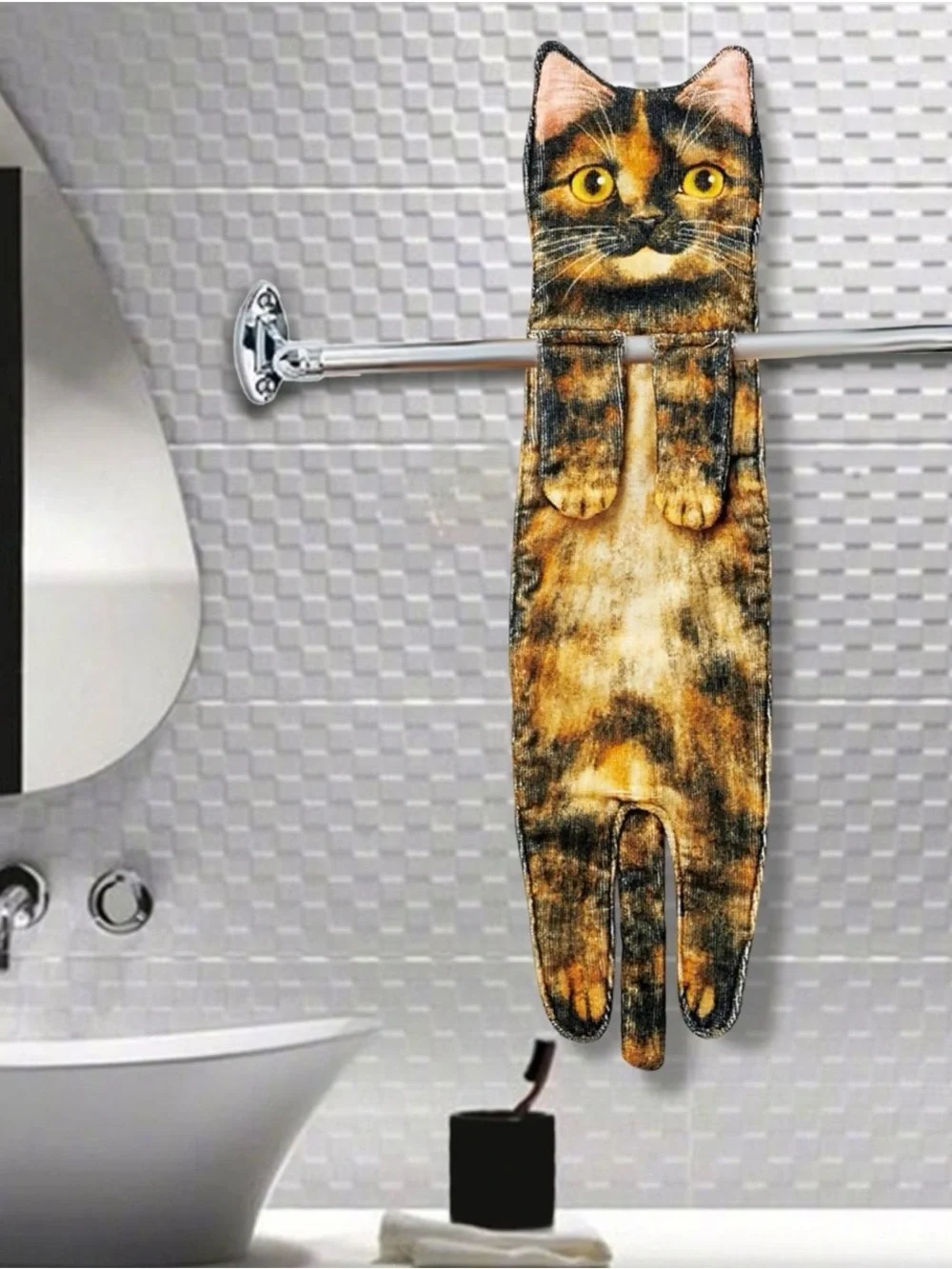 Cat funny hand towel pre owned
